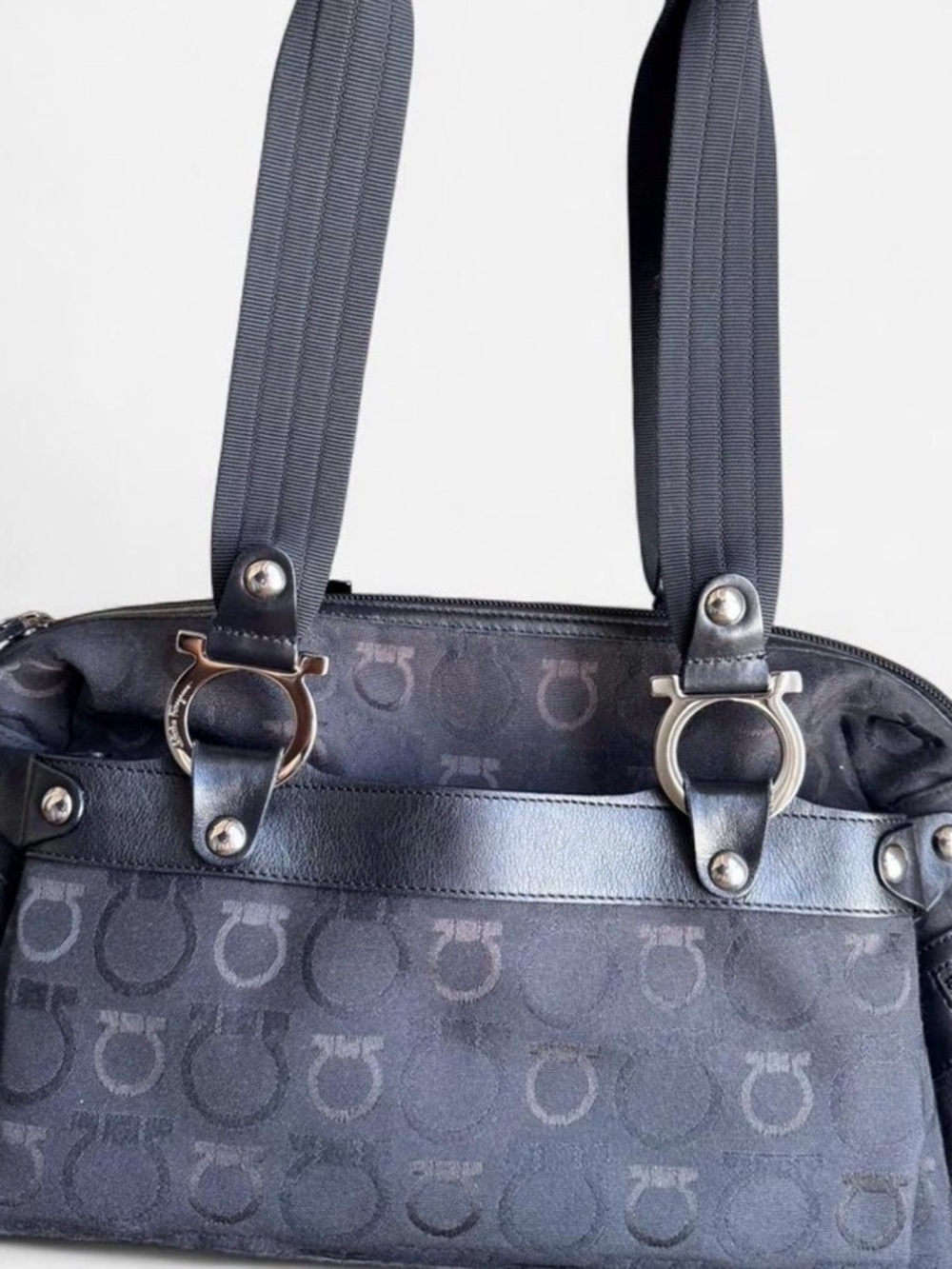 Authentic Salvatore Ferragamo Black Shoulder Bag